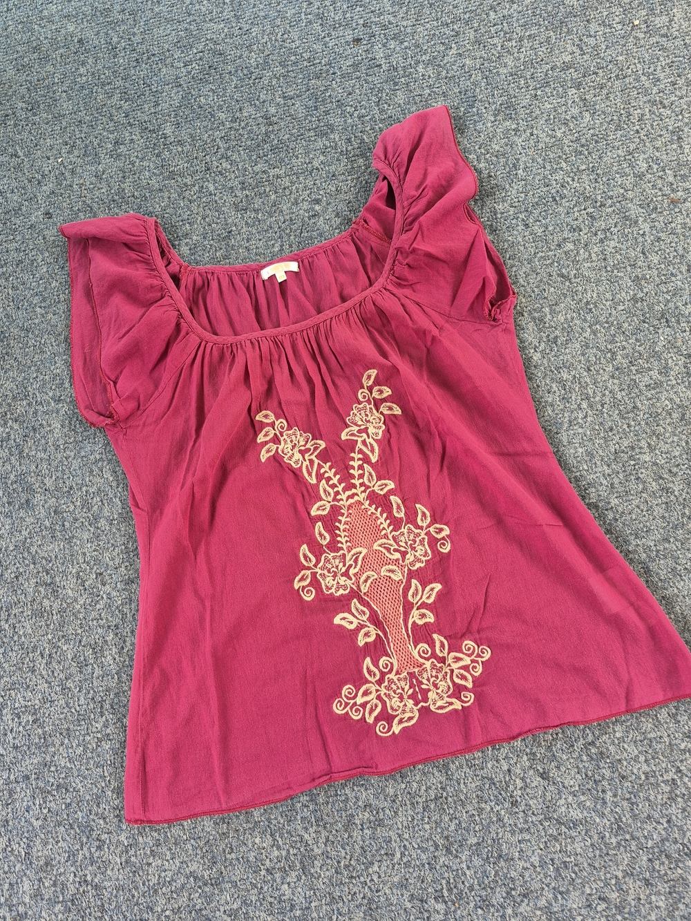 matty m Embroidered Cotton Sleeveless Top-M